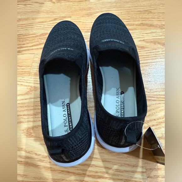 U.S. Polo Ass  Black Heather Grey Memory Foam Slip-On Sneakers - Picture 4 of 9